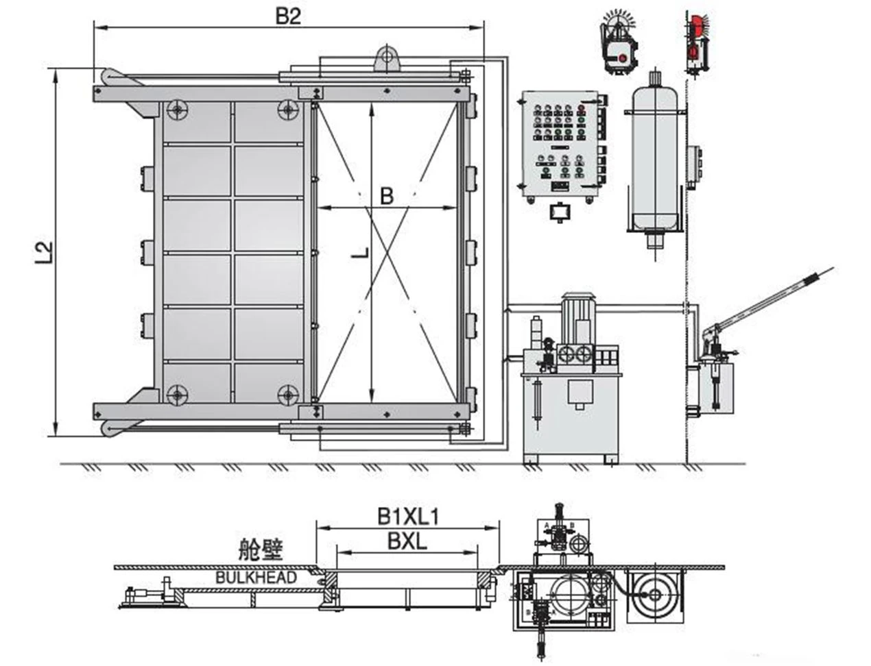 hydraulic sliding door drawing